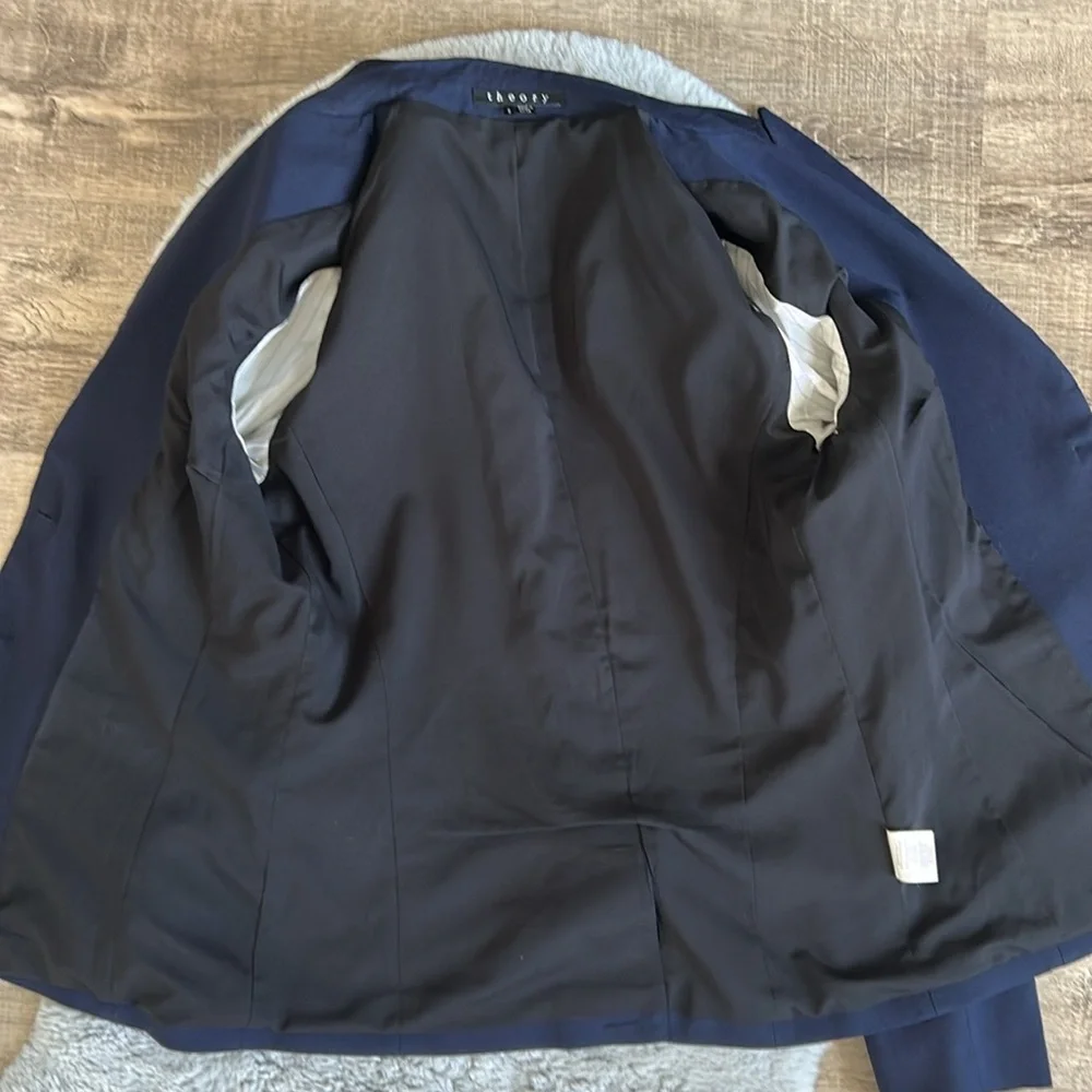 Theory Nichelle Broadway Navy Blue Blazer Suit Jacket 8 - Picture 9 of 14